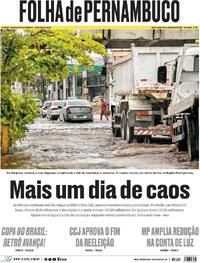 Capa do jornal Folha de Pernambuco 22/05/2025