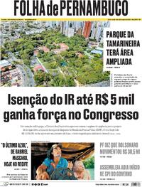 Capa do jornal Folha de Pernambuco 22/08/2025