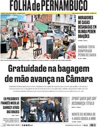 Capa do jornal Folha de Pernambuco 22/10/2025