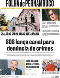 Capa do jornal Folha de Pernambuco 23/07/2025