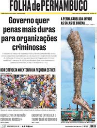 Capa do jornal Folha de Pernambuco 23/10/2025