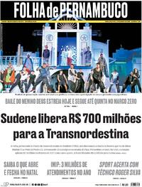 Capa do jornal Folha de Pernambuco 23/12/2025