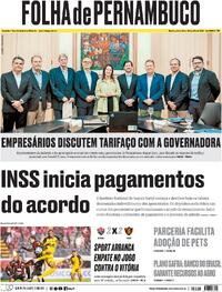 Capa do jornal Folha de Pernambuco 24/07/2025