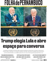 Capa do jornal Folha de Pernambuco 24/09/2025