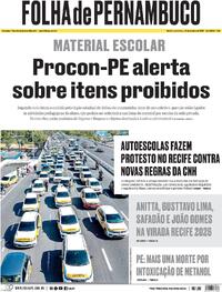 Capa do jornal Folha de Pernambuco 24/10/2025
