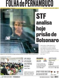 Capa do jornal Folha de Pernambuco 24/11/2025