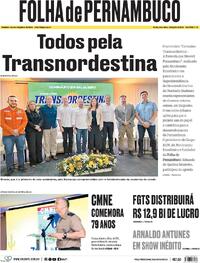 Capa do jornal Folha de Pernambuco 25/07/2025