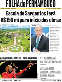 Capa do jornal Folha de Pernambuco 25/11/2025