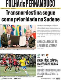 Capa do jornal Folha de Pernambuco 26/08/2025