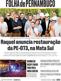 Capa do jornal Folha de Pernambuco 28/08/2025