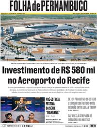Capa do jornal Folha de Pernambuco 28/10/2025