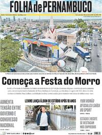 Capa do jornal Folha de Pernambuco 28/11/2025