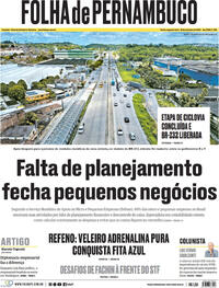 Capa do jornal Folha de Pernambuco 29/09/2025