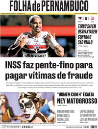 Capa do jornal Folha de Pernambuco 30/04/2025