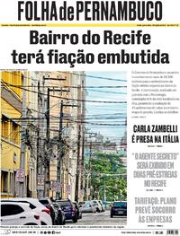 Capa do jornal Folha de Pernambuco 30/07/2025