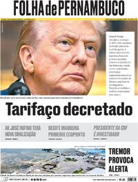 Capa do jornal Folha de Pernambuco 31/07/2025
