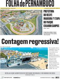 Capa do jornal Folha de Pernambuco 31/12/2025