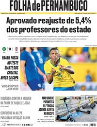 Capa do jornal Folha de Pernambuco 01/04/2026