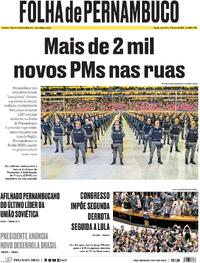 Capa do jornal Folha de Pernambuco 01/05/2026