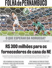 Capa Jornal Folha de Pernambuco