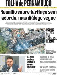 Capa Jornal Folha de Pernambuco