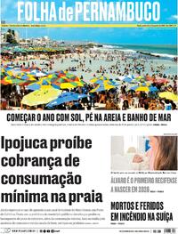 Capa do jornal Folha de Pernambuco 02/01/2026