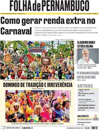 Capa do jornal Folha de Pernambuco 02/02/2026