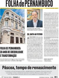 Capa do jornal Folha de Pernambuco 03/04/2026