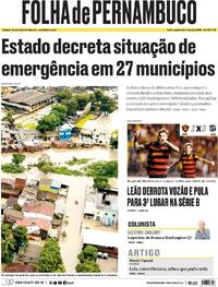 Capa do jornal Folha de Pernambuco 04/05/2026