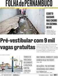 Capa Jornal Folha de Pernambuco