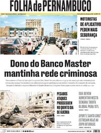 Capa do jornal Folha de Pernambuco 05/03/2026