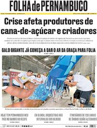 Capa do jornal Folha de Pernambuco 06/02/2026