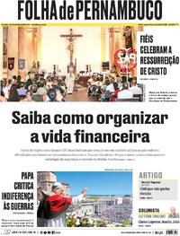 Capa do jornal Folha de Pernambuco 06/04/2026