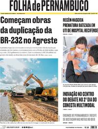 Capa do jornal Folha de Pernambuco 06/08/2026