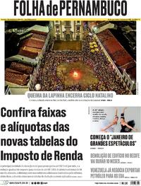 Capa do jornal Folha de Pernambuco 07/01/2026