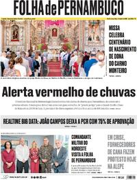 Capa do jornal Folha de Pernambuco 07/04/2026