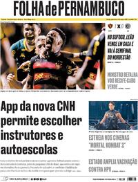 Capa do jornal Folha de Pernambuco 07/05/2026
