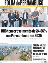 Capa do jornal Folha de Pernambuco 08/04/2026
