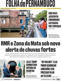 Capa do jornal Folha de Pernambuco 08/05/2026