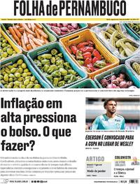 Capa Folha de Pernambuco 08/06/2026