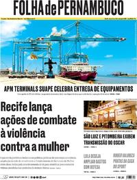 Capa do jornal Folha de Pernambuco 10/03/2026