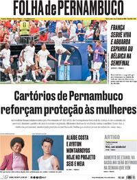Capa Jornal Folha de Pernambuco
