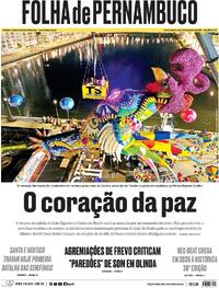 Capa do jornal Folha de Pernambuco 11/02/2026