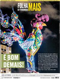 Capa do jornal Folha de Pernambuco 14/02/2026