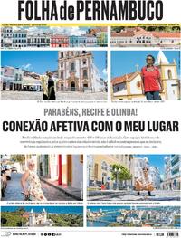 Capa do jornal Folha de Pernambuco 12/03/2026