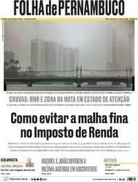 Capa do jornal Folha de Pernambuco 13/04/2026