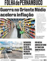 Capa do jornal Folha de Pernambuco 14/04/2026