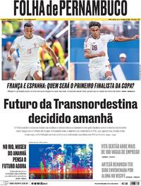 Capa Folha de Pernambuco 14/07/2026