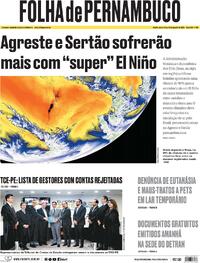 Capa Folha de Pernambuco 14/08/2026