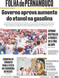 Capa Folha de Pernambuco 15/07/2026
